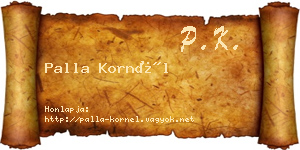 Palla Kornél névjegykártya